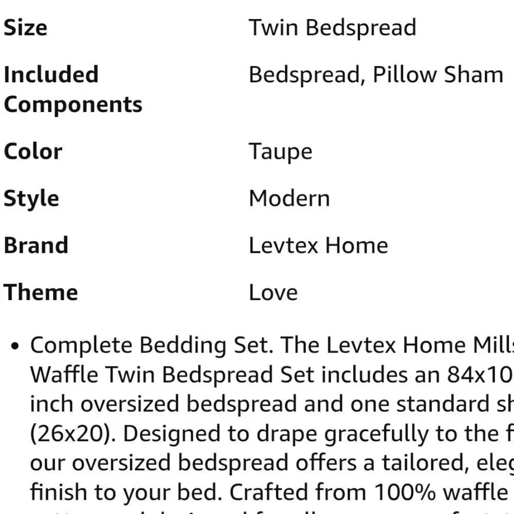 Levtex Home Taupe Waffle Quilt Set